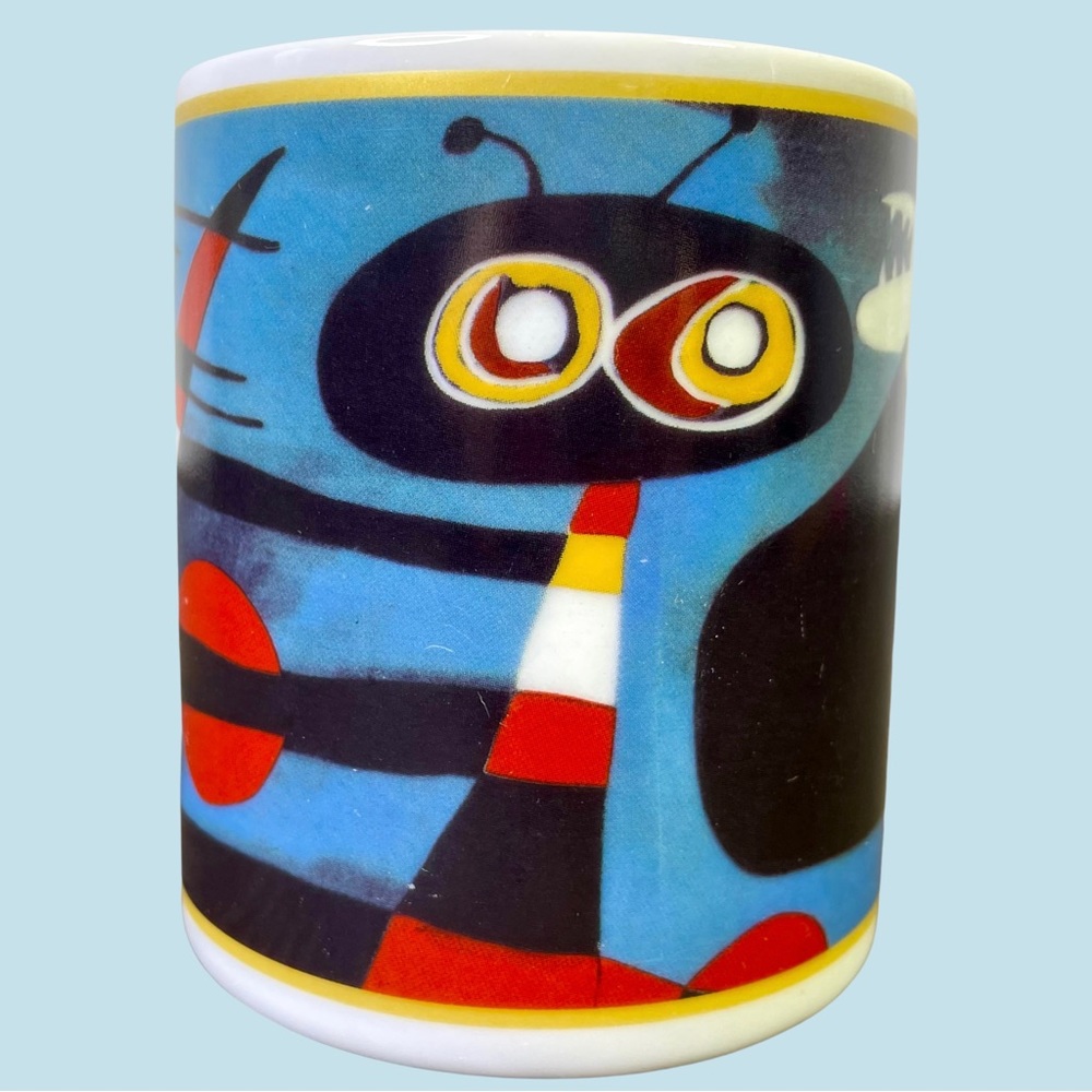 Cafe Arts Niro Art Coffee Mug Abstract Skull Bug Rat Blue